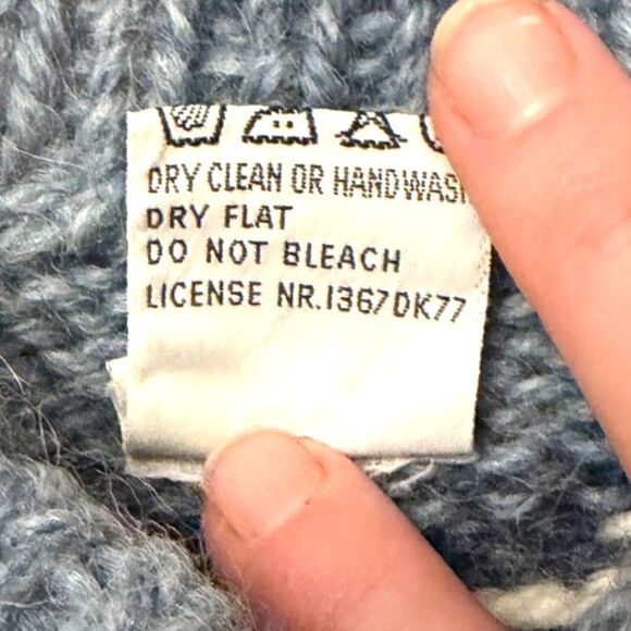 Vintage Danish Handknit Wool Nordic Cardigan 70s Fair Isle William Schmidt Style - Picture 9 of 12